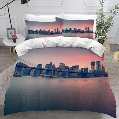 Bettwäsche Set Brooklyn Bridge 220x240 - 3-teilig, Mikrofaser