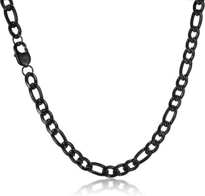 Edelstahl Panzerkette Figaro-Halskette Herren Schmuck 9mm