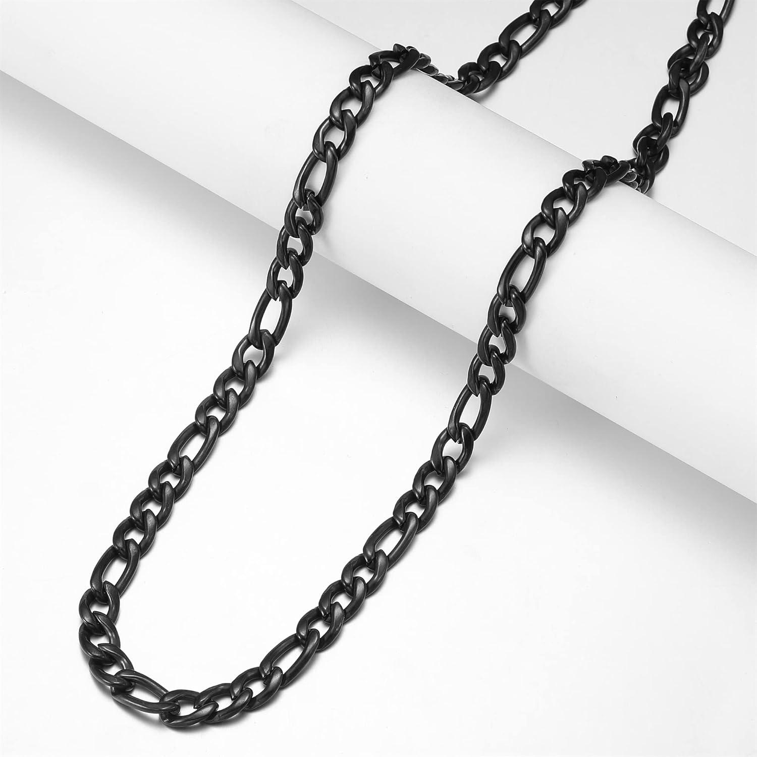 Herren Silber Panzerkette Edelstahl 9mm Figaro 45-90cm Kette