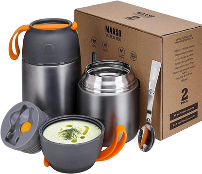 Thermobehälter Edelstahl Isolierbehälter Warmhaltebebehälter 2er Set