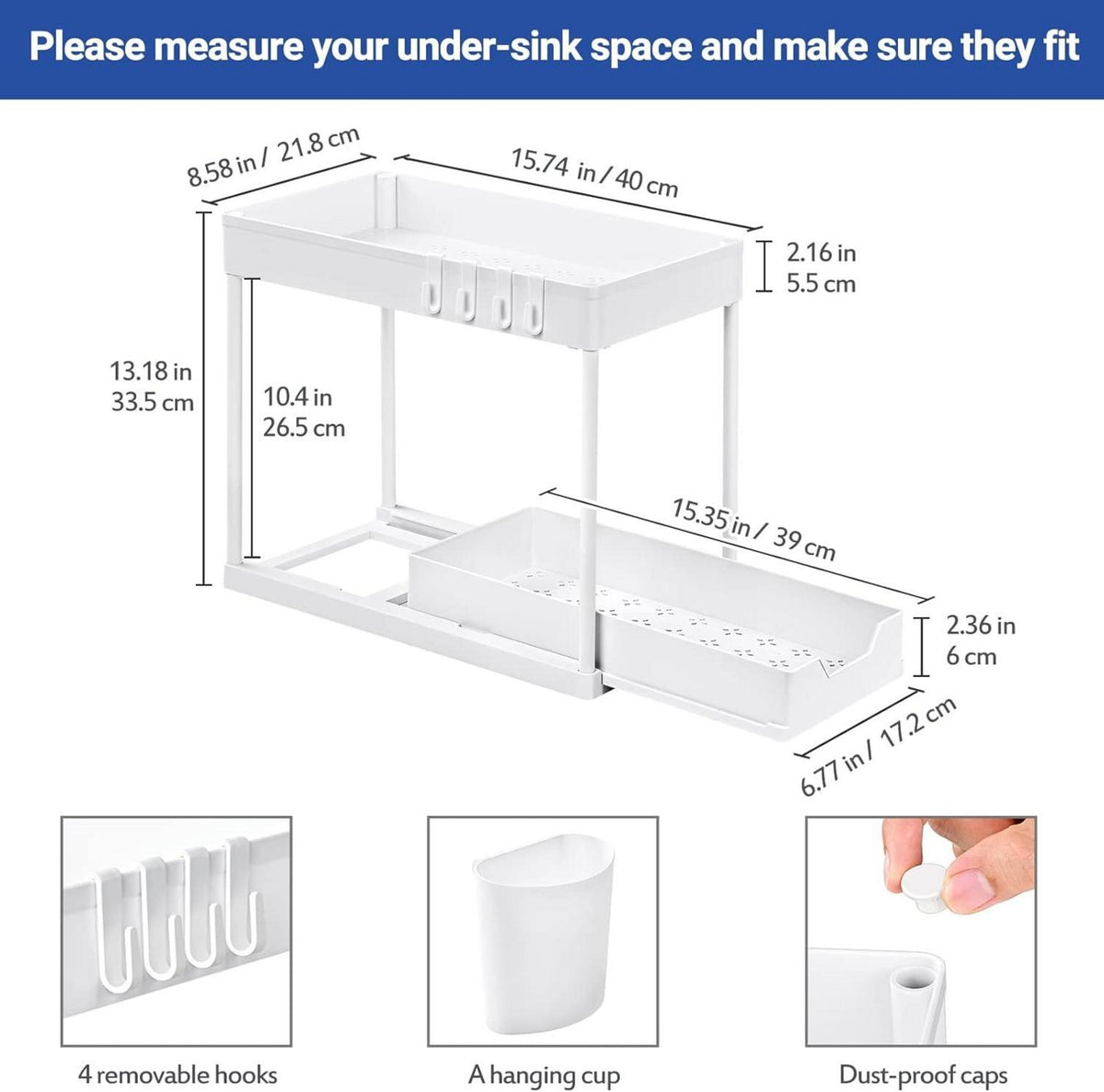 Unter Waschbecken Regal 2 Etagen Küchen Organizer