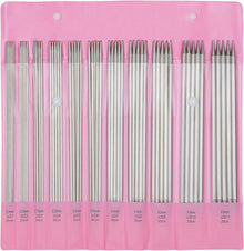 Edelstahl Stricknadeln Set Doppelspitz 2mm 6,0mm 55-teilig
