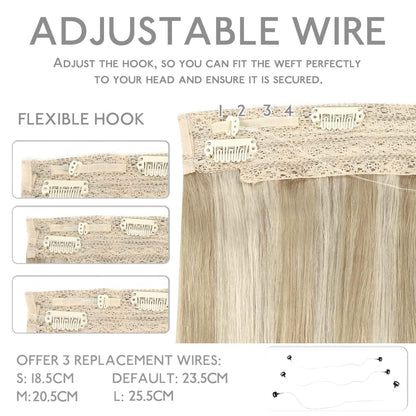 Echthaar Haarverlängerung Aschblond Highlights 50cm