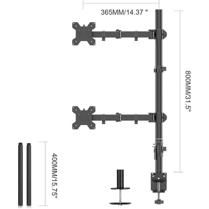 Monitorhalterung für 2 Monitore übereinander, 80cm hoch, verstellbar