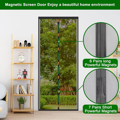 Fliegengitter Tür Magnet 80x210cm Insektenschutz Balkontür Schwarz