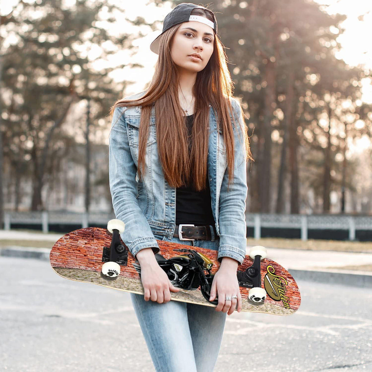Skateboard 78,9 cm Doppel-Kick Deck für Anfänger und Fortgeschrittene