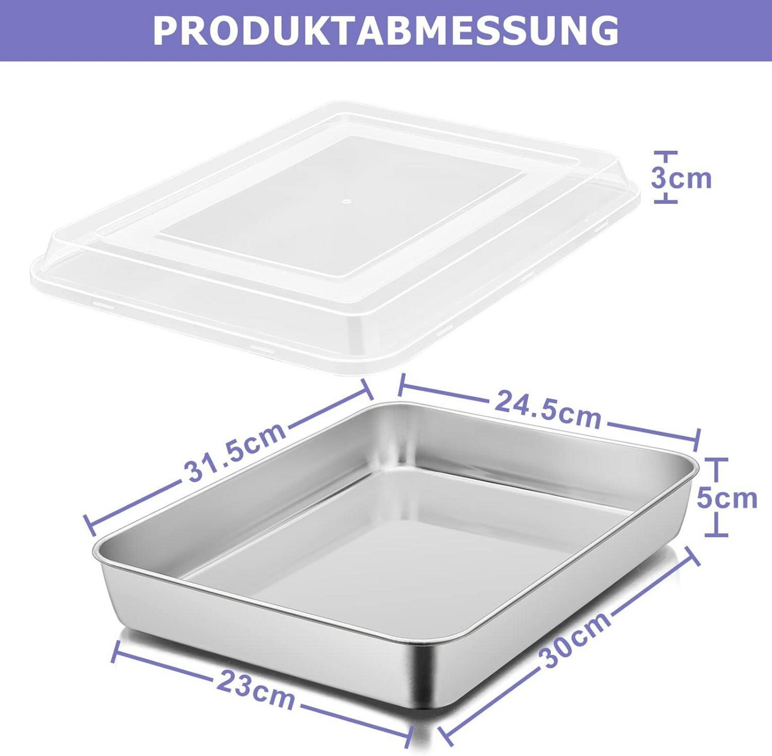Herogo Tiefes Backblech mit Deckel, 31x24x5