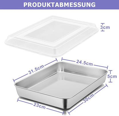 Herogo Tiefes Backblech mit Deckel, 31x24x5