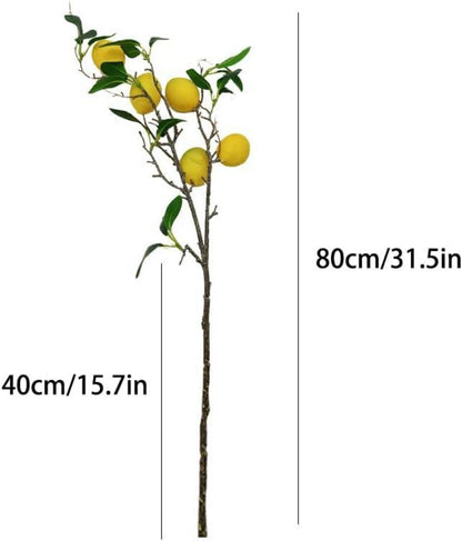Künstlicher Zitronenzweig Schaum Zitrone Deko 80cm