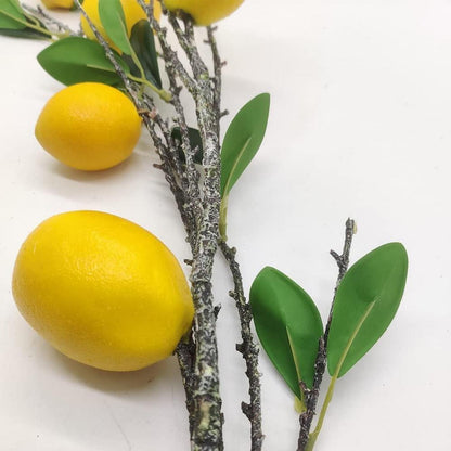 Aisamco Künstliche Zitrone Zweig Schaum Frucht 80cm Dekoration