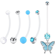 Schwangerschaft Bauchnabelpiercing Set Acryl UV 14Ga 32mm
