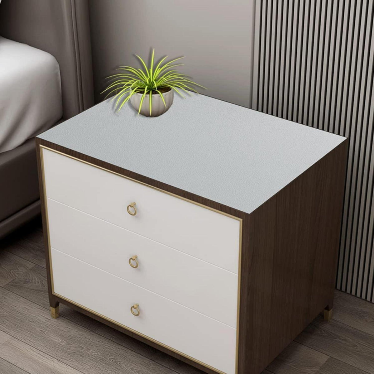 PU Tischdecke Grau 90x180cm – Wasserdichte Tischfolie für Esstisch