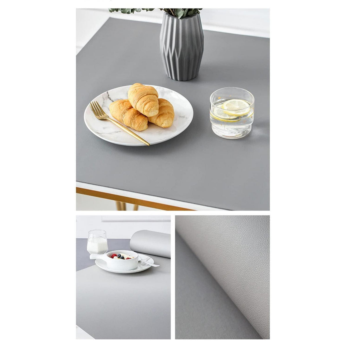 PU Tischdecke Grau 80x200cm – Wasserdichte Tischfolie für Tisch & Schreibtisch