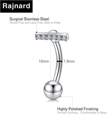 Schlange Bauchnabelpiercing 3 Stück 14G 1,6mm Silber