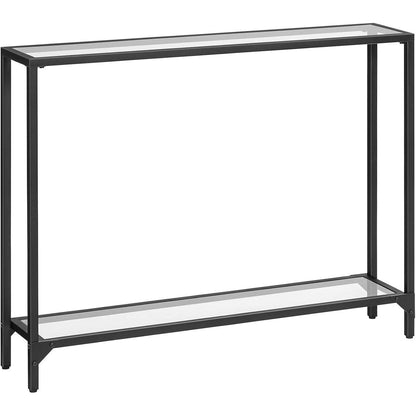 Hoobro Konsolentisch 100cm mit Hartglasplatte Schwarz