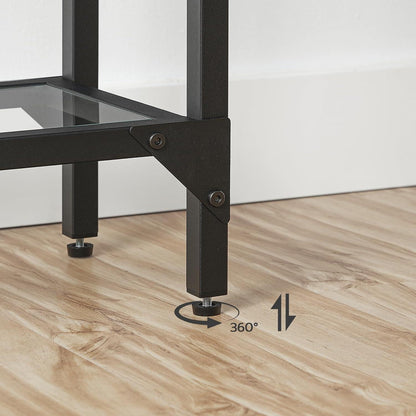 Hoobro Konsolentisch 100cm mit Hartglasplatte Schwarz