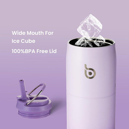 Stainless Steel Vacuum Insulated Water Bottle with Straw and Lid 32oz Purple Gradient