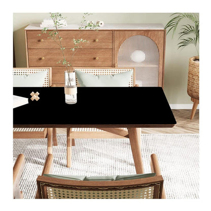 Wasserdichte PU Tischdecke 80x180cm Schwarz – Schutzfolie für Tisch