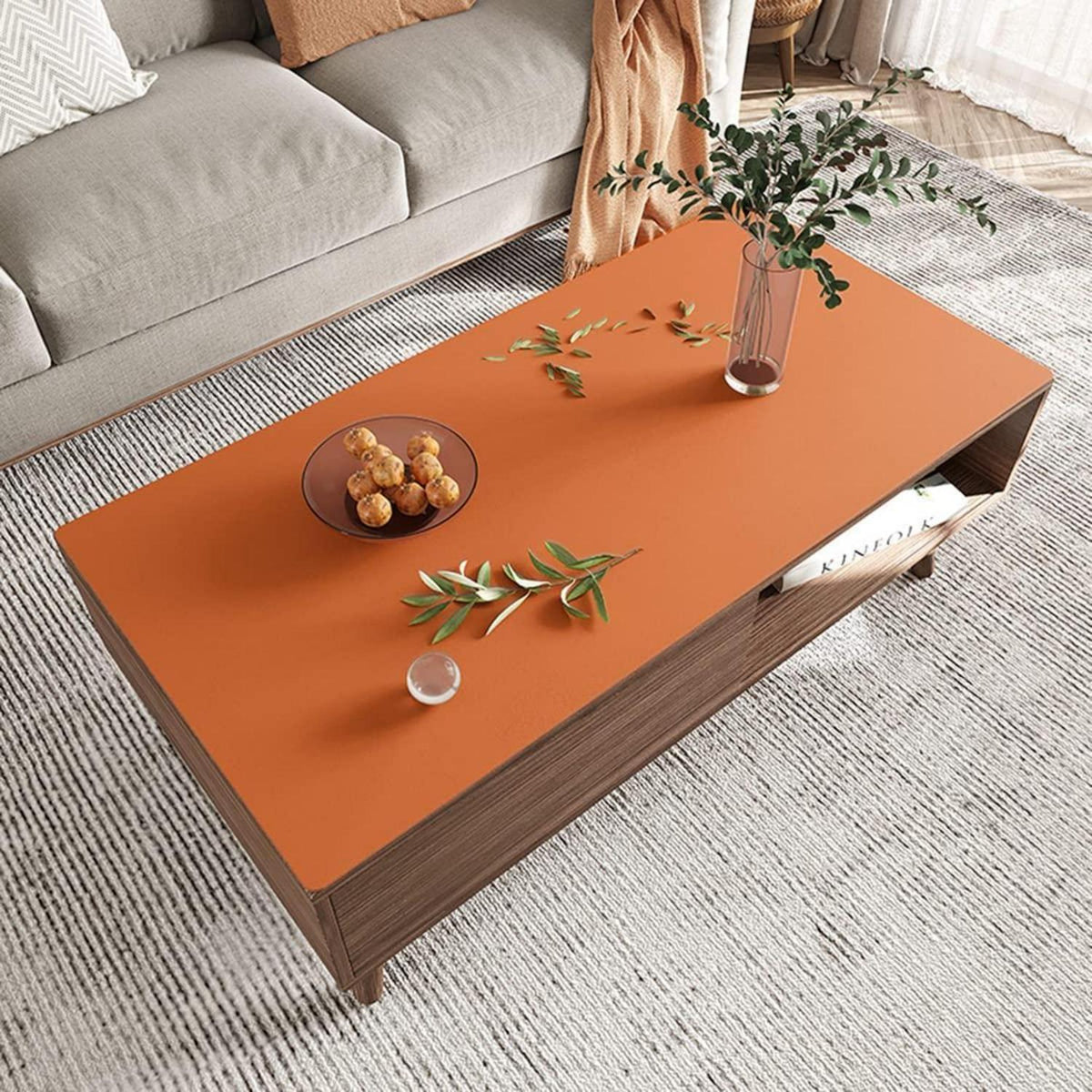 PU Tischdecke Braun 80x200cm | Wasserdicht & Kratzfest