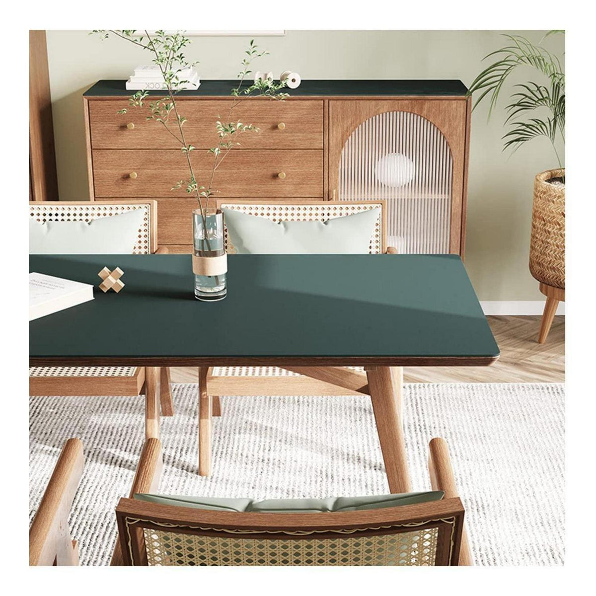 PU Tischdecke Dunkelgrün 90x160cm – Wasserdichte Tischfolie