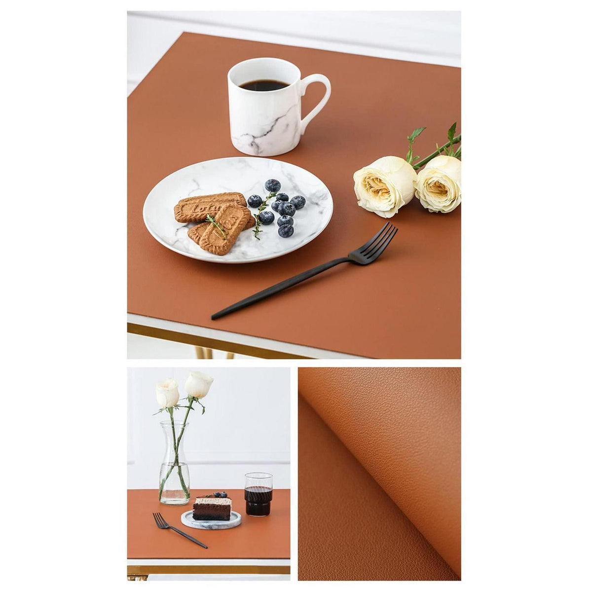 PU Tischdecke wasserdicht braun 90x160 cm - Tischfolie Schutzmatte