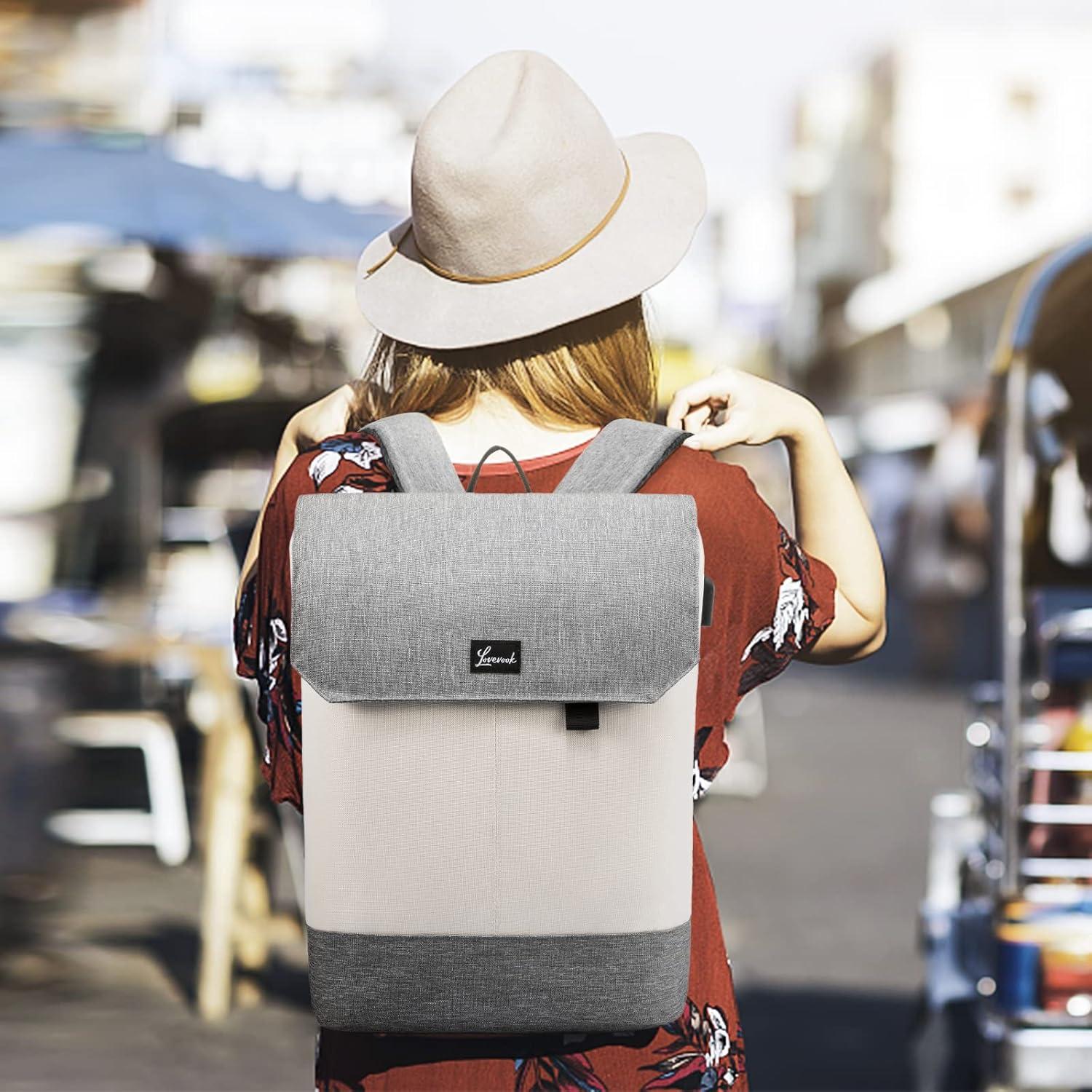 Damen Laptoptasche Arbeitstasche Rucksack mit Laptopfach 17