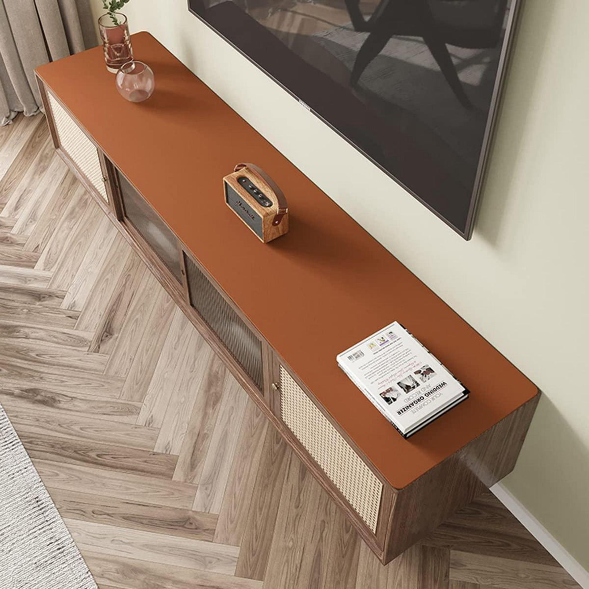 PU Tischdecke wasserdicht braun 90x180 cm - Tischfolie Schutzmatte