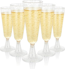 100er Set Plastik Sektgläser 160ml Mehrweg Transparent