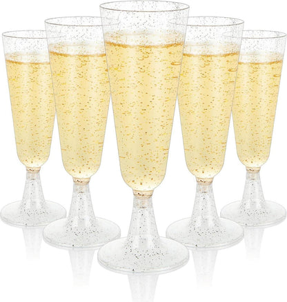 100er Set Plastik Sektgläser 160ml Mehrweg Transparent