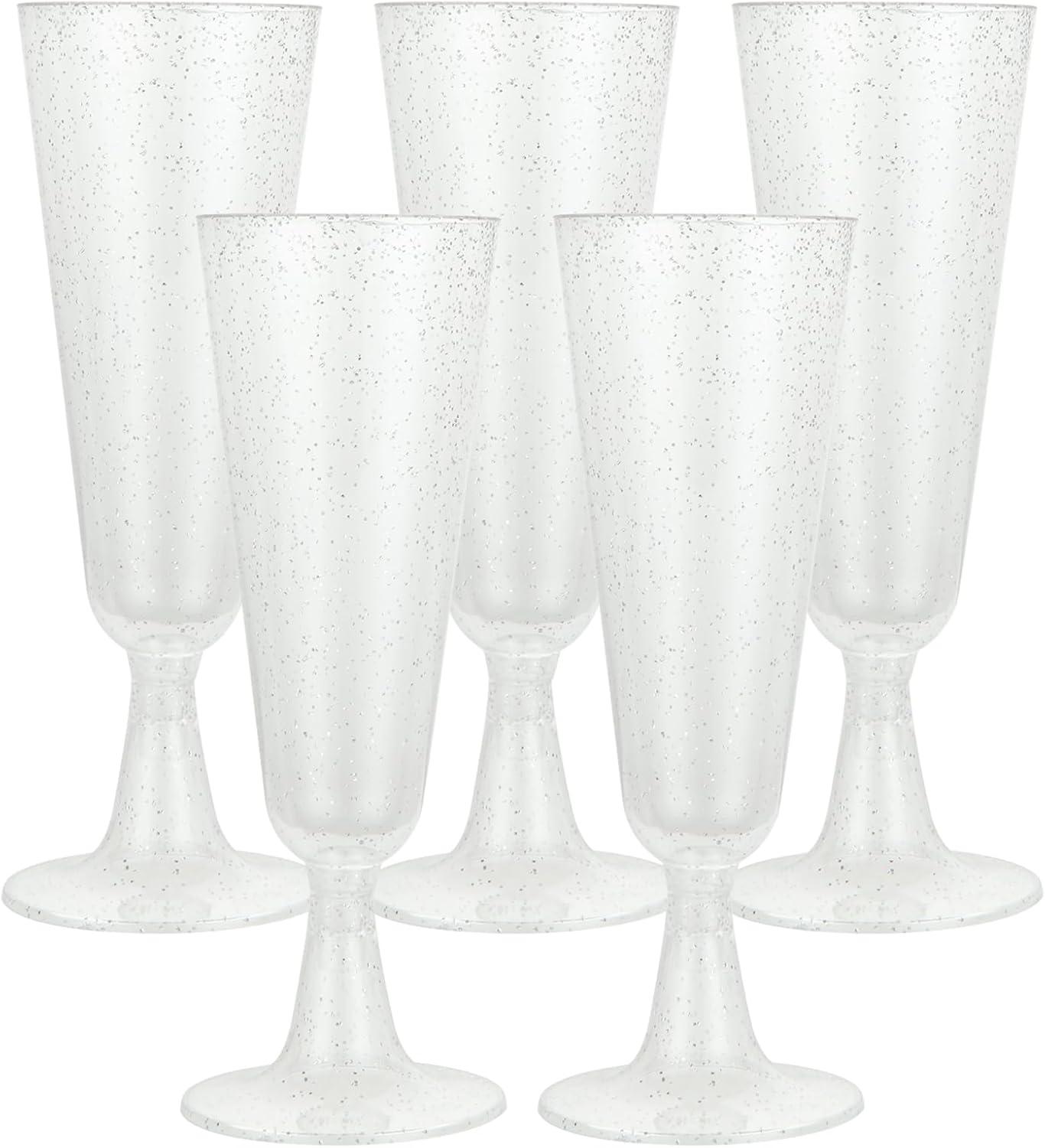 100er Set Plastik Sektgläser 160ml Transparent für Hochzeiten und Partys