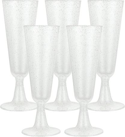 100er Set Plastik Sektgläser 160ml Transparent für Hochzeiten und Partys