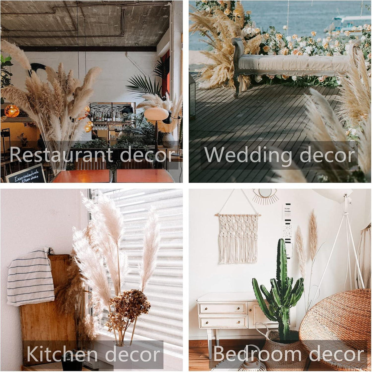 Pampas Grass XXL Trockenblumenstrauß Set 10 Stück 100cm - Deko Wohnzimmer
