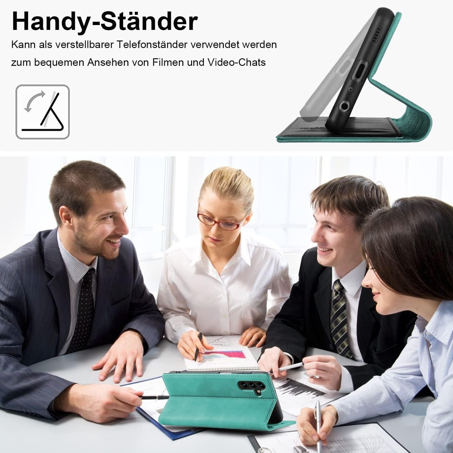 Samsung Galaxy A14 Hülle Leder Schutzhülle Wallet mit Ständer