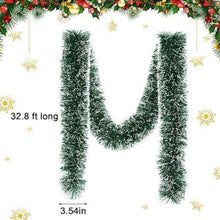 10m Weihnachtsgirlande Tannengirlande Grün Weiß Innen Außen