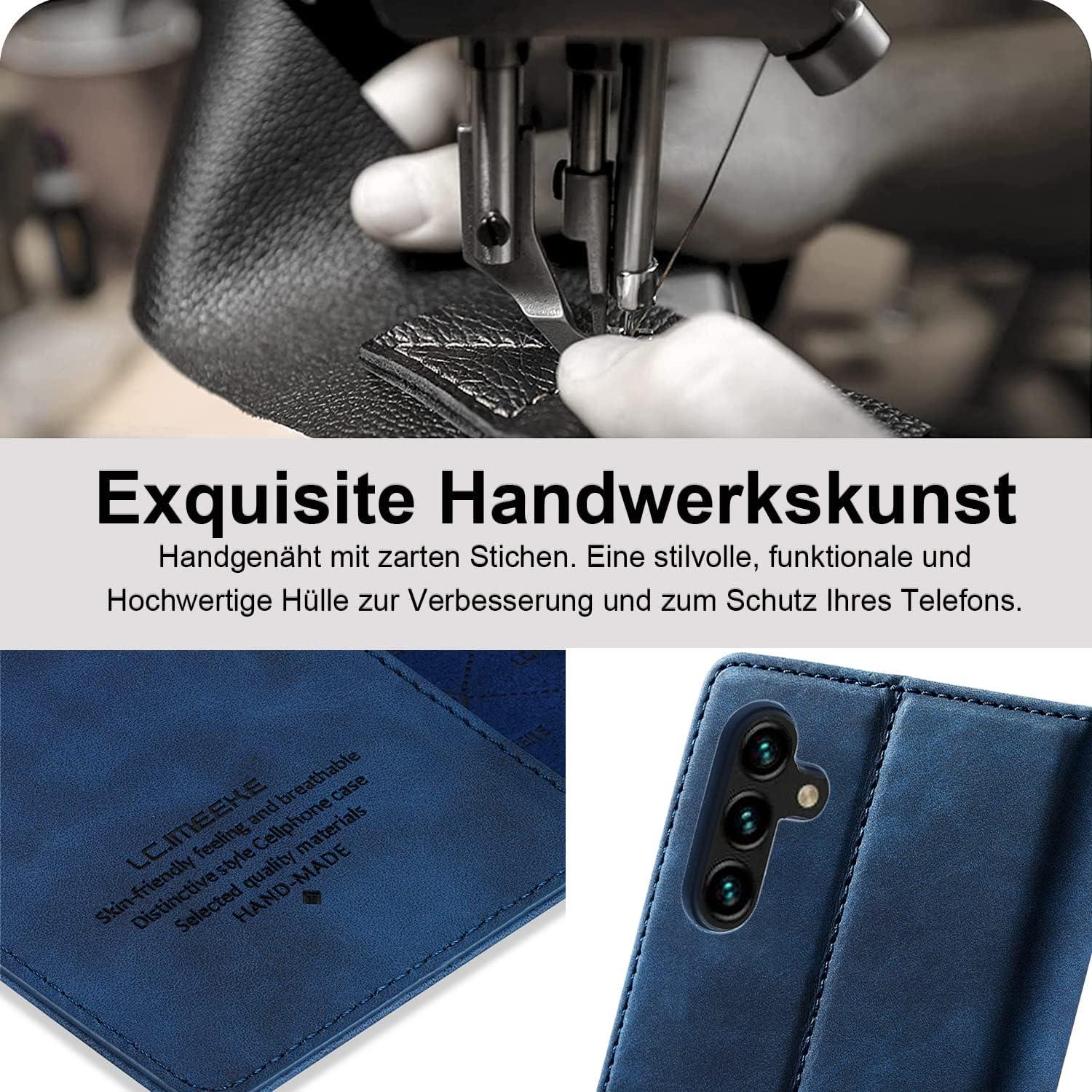 Samsung Galaxy A14 Hülle Leder Brieftasche Schutzhülle Flip
