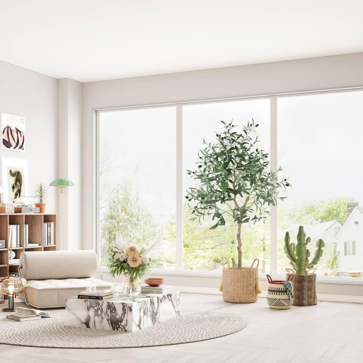Kunstbaum Olivenbaum 150cm mit Topf, naturgetreu und pflegeleicht
