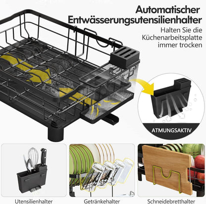 Abtropfgestell Geschirr Edelstahl 2-stufig Getränkehalter