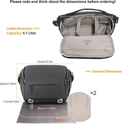 Kameratasche DSLR Sling Bag wasserdicht für Fotografen, kleine
