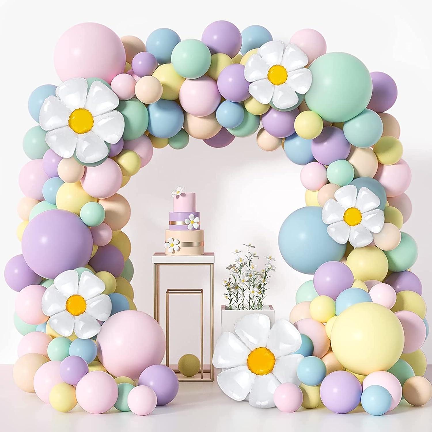 Luftballon Girlande mit Gänseblümchen Folienballons für Mädchen