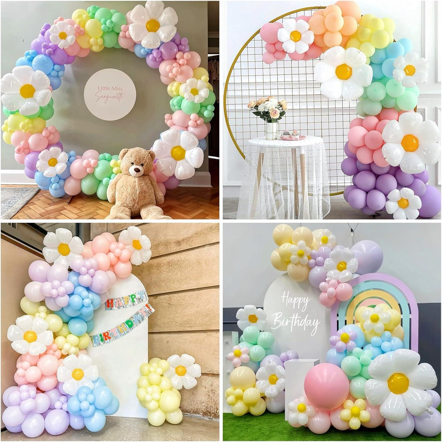 Luftballon Girlande mit Gänseblümchen Folienballons für Mädchen
