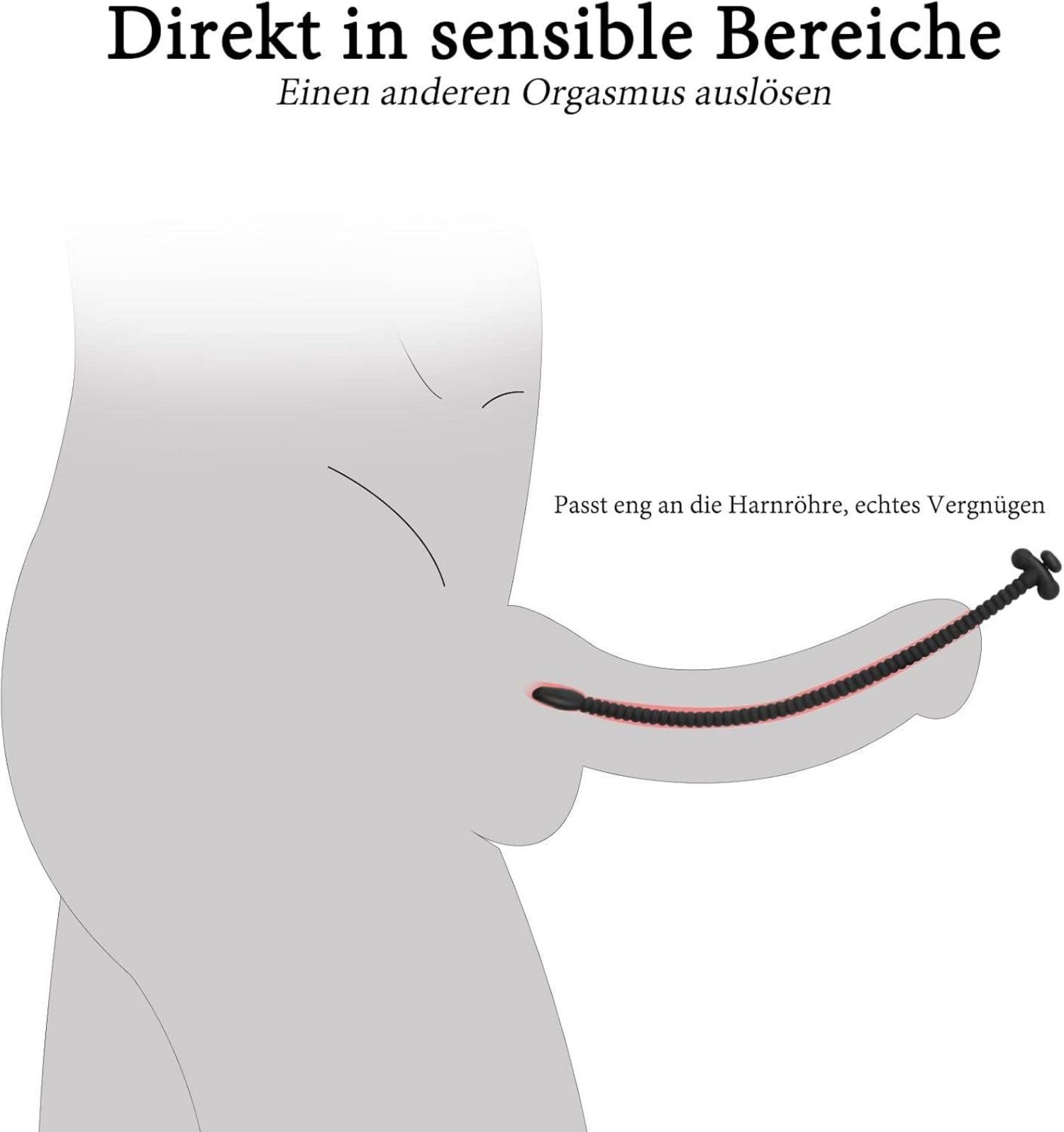 Penis Plug Dilator Hohl Silikon Stecker 255mm Ø 7mm Schwarz