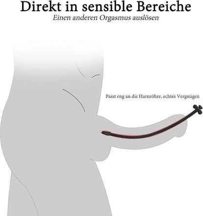 Penis Plug Dilator Hohl Silikon Stecker 255mm Ø 7mm Schwarz