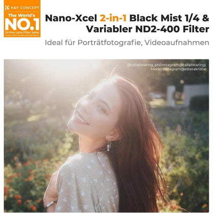 2-in-1 Black Mist & Variabler ND Filter 62mm