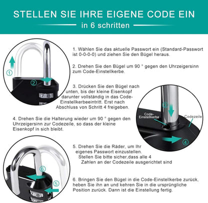 ZHEGE Zahlenschloss 4 Stellig Wetterfest für Fitnessstudio Tür Rosa