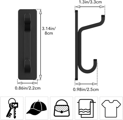 Klebehaken Ultra Stark 6kg Schwarz Metall Selbstklebende Haken 4 Stück