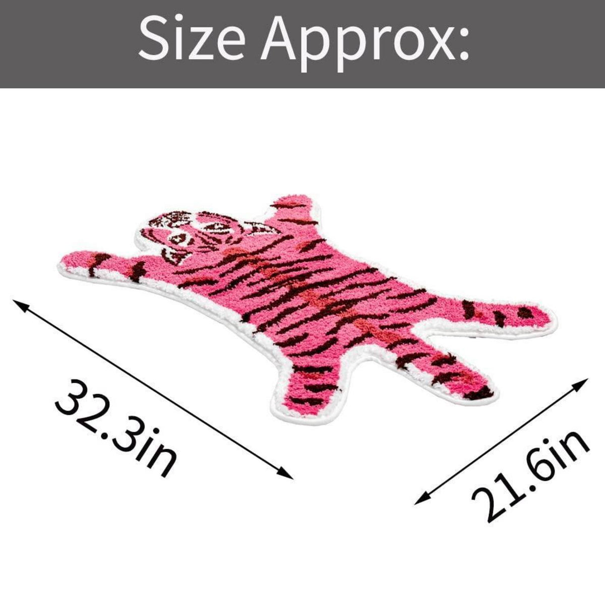 Rutschfeste Badematte Tiger Rosa Braun - Weiche Fußmatte für Bad & Co.