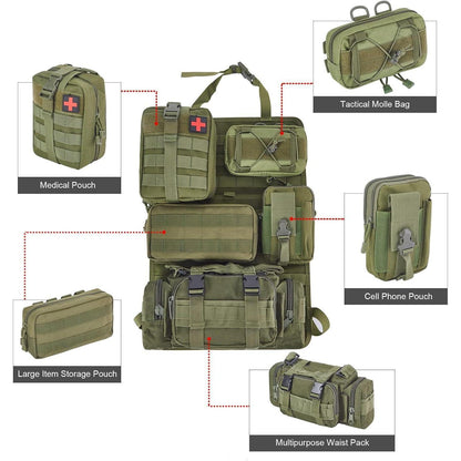 Taktischer Auto-Organizer Set für Rücksitz – 6tlg. Army Green