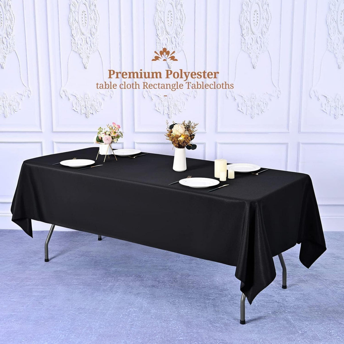 Schwarze Tischdecken 10er-Pack – 2,4m Rechteckig für Party & Hochzeit
