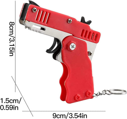 Mini-Gummibandpistole Metall klappbar 6-Schuss