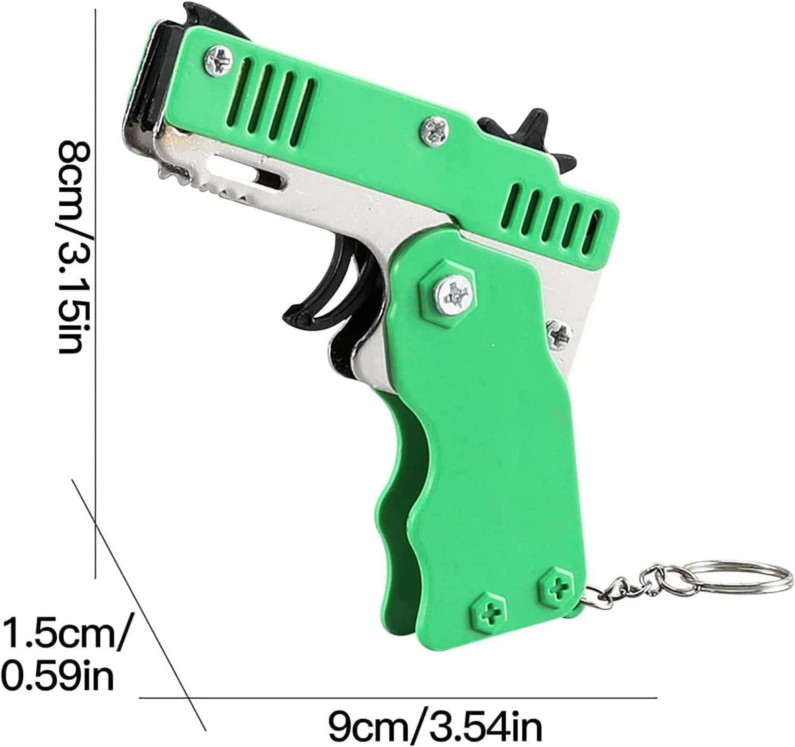 Mini-Gummibandpistole aus Metall klappbar 6-Schuss
